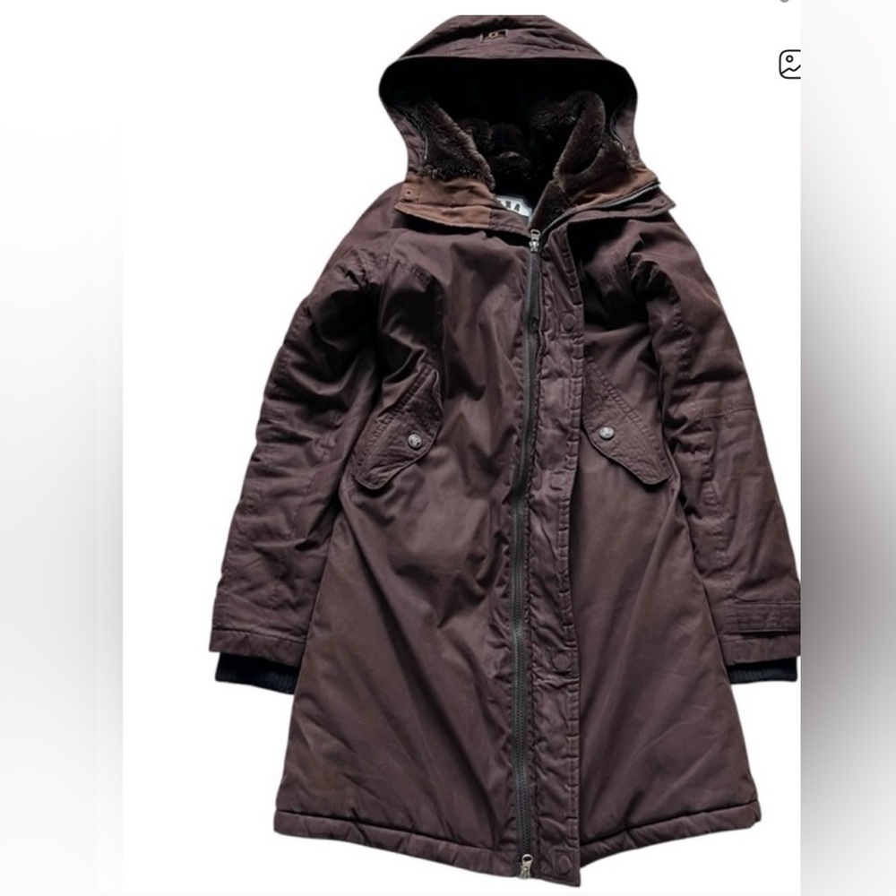 Aritzia TNA Half Fur Lined Parka Winter Coat Size S - Picture 3 of 12